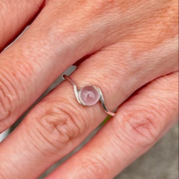 zilveren ring met rozequartx